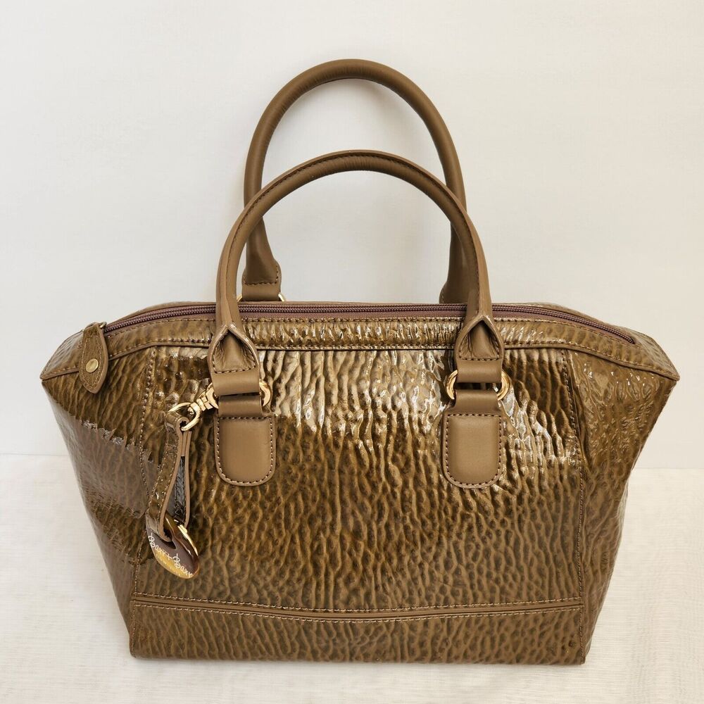 BARR+BARR New York Faux Leather Double Handle Handbag Womens Snakeprint 15x9